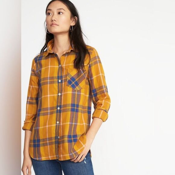 SALE! Orange Old Navy The Classic Button Down Shirt Size L EUC - Picture 6 of 6